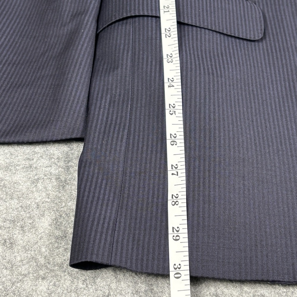 Peter Millar Dual Vent Notched Lapel 100% Wool Blue Pinstripe Blazer Jacket 40R - Picture 8 of 11